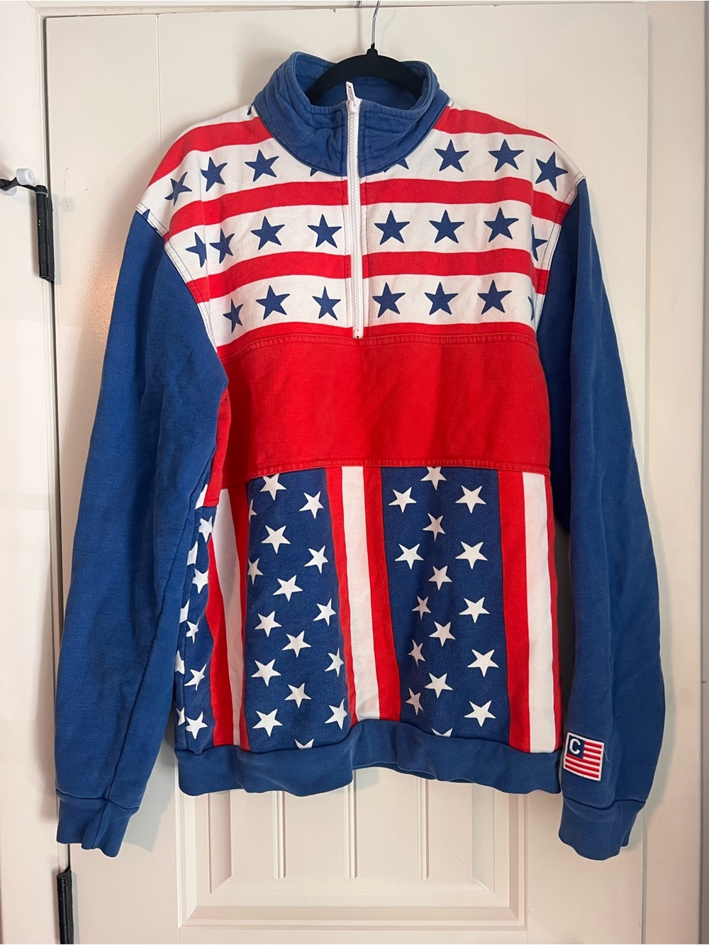 chubbies Red, White & Blue Star Quarter-Zip Sweater